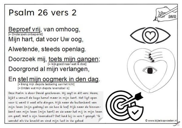 Psalm 26 Vers 2 Kleurplaat BijbelsOpvoeden Nl